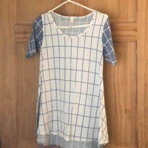 LulaRoe Perfect T XXS Blue/White - NEW